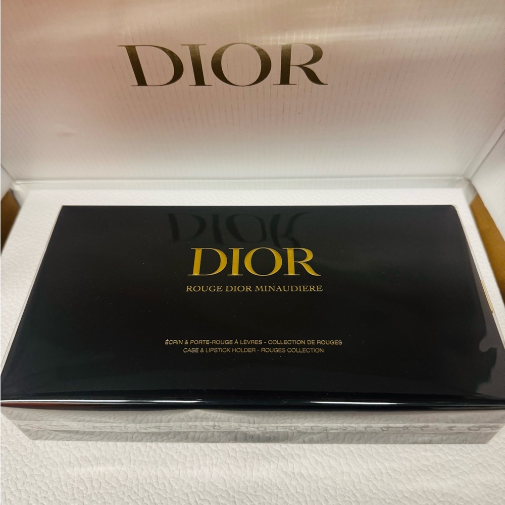 DIOR ROUGE DIOR MINAUDIERE lipstick case and crossbody clutch Black New in box - Picture 7 of 9
